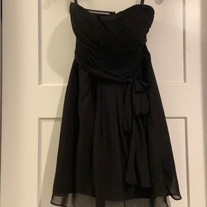 Bill Levkoff Black Strapless Chiffon Dress, Size 8